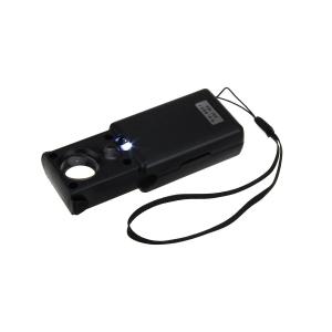 Лупа ювелирная 60Х 8мм, 30Х 20мм подсветка 2свд 1УФ раздвижная