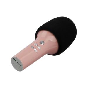 Микрофон караоке K9 microSD, bluetooth, встроенная колонка, розовый