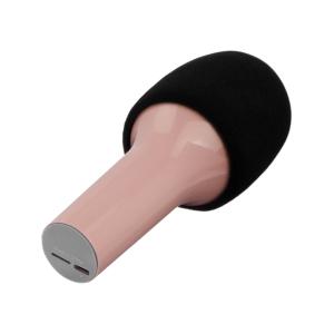 Микрофон караоке K9 microSD, bluetooth, встроенная колонка, розовый