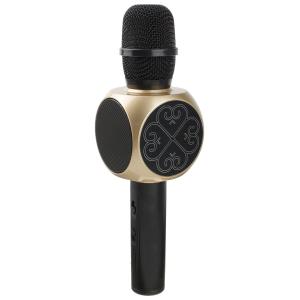 Микрофон караоке YS-63 USB/microSD встроенная колонка, золотисто-черный