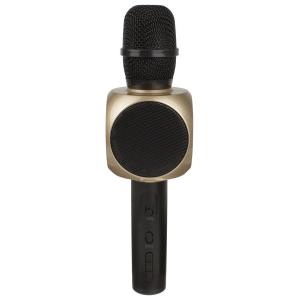 Микрофон караоке YS-63 USB/microSD встроенная колонка, золотисто-черный