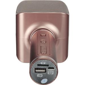 Микрофон караоке YS-68 USB/microSD встроенная колонка, розовый
