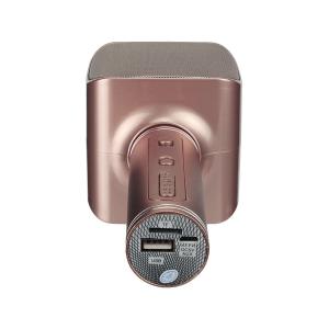 Микрофон караоке YS-68 USB/microSD встроенная колонка, розовый