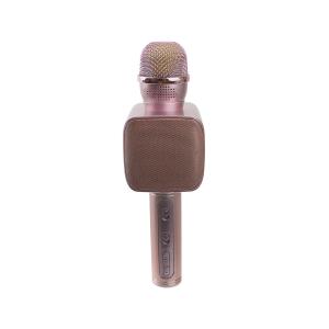 Микрофон караоке YS-68 USB/microSD встроенная колонка, розовый