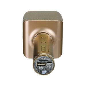 Микрофон караоке YS-68 USB/microSD встроенная колонка, золотой
