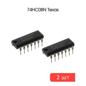 Микросхема 74HC08N (ЛИ1) DIP-14 Texas (упаковка 2шт)