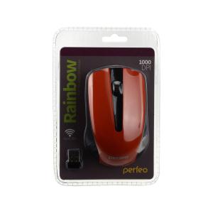 Мышь беспроводная perfeo "Rainbow" черно-оранжевая