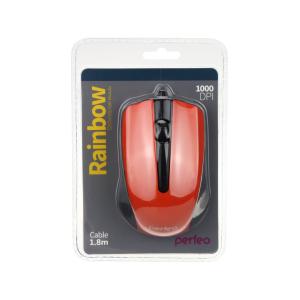 Мышь perfeo оптическая "Rainbow" черно-оранжевая