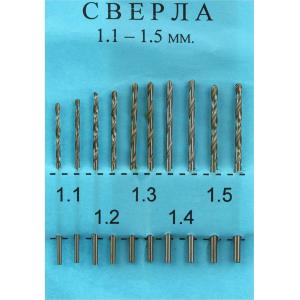 Набор сверл 10шт 1,1-1,5мм