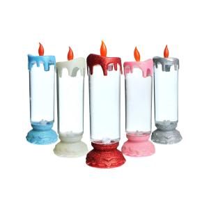 Ночник свеча светодиодная с блестками S-100 3AAA/USB (шнура нет в комплекте)