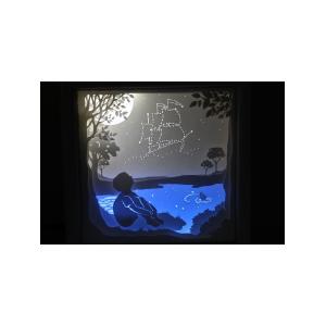 Ночной светильник Лайтбокс "Мечта" (браширование, коричневая патина)