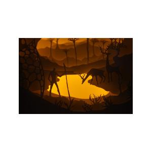 Ночной светильник Лайтбокс "Волшебный мир" (светлый орех)