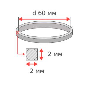 Пассик 60*2.0*2.0, L/2-полудлина 94мм