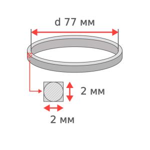 Пассик 77*2.0*2.0, L/2-полудлина 121мм
