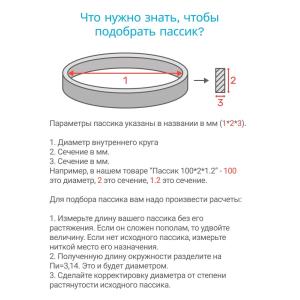 Пассик 94*1,2*1,2 ремень привода для прялки БЭП 001, L/2-полудлина 148мм