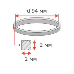Пассик 94*2*2 ремень привода для прялки БЭП 001, L/2-полудлина 148мм