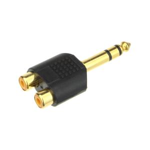 Переходник 2RCA(G)-J6.3 Stereo gold/plastik