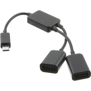 Переходник 2USB(G)-Micro-USB B, гибкий OTG