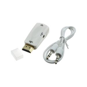 Переходник HDMI - VGA(G) J3.5-J3.5 конвертер, белый