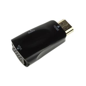Переходник HDMI - VGA(G) J3.5-J3.5 конвертер, черный