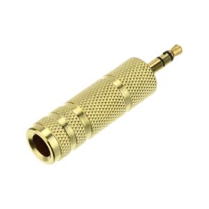 Переходник J3.5-J6.3(g) стерео, металл gold