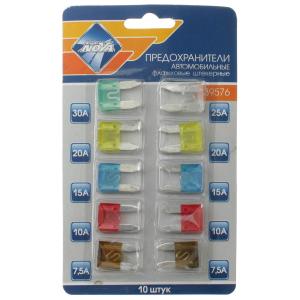 Предохранитель Auto набор , флажковые мини 7,5/10/15/20/25/30А Nova