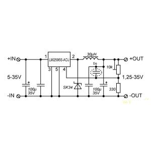 Преобразователь напряжения понижающий DC-DC с контролем тока LM2596S-ADJ