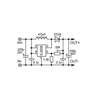 Преобразователь повышающий DC-DC XL6009 с вольтметром 
