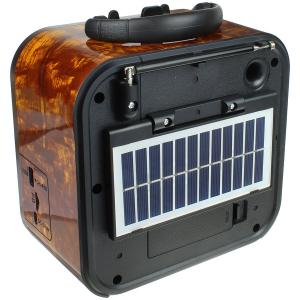 Радио RX-740SD Golone, microSD, SUB, bluetooth, acc, солнечная батарея, коричневое