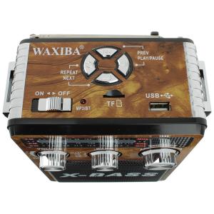 Радио XB-181BT USB/microSD/bluetooch Waxiba, фонарик, коричневое