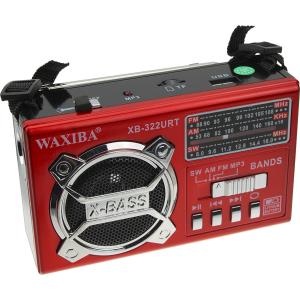 Радио XB-322URT USB/SD/microSD Waxiba аккумулятор батарейки фонарик, красное