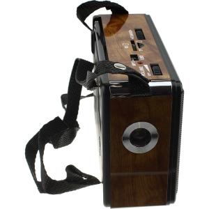 Радио XB-401 WAXIBA USB/SD/microSD фонарик часы, коричневое