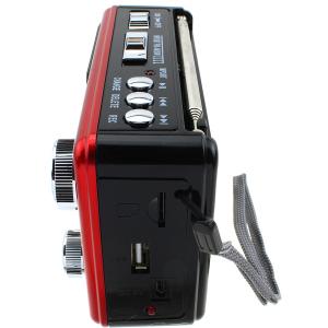 Радио XB-895REC Waxiba USB/SD/microSD фонарик, красное