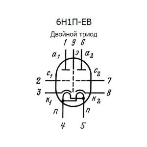 Радиолампа 6Н1П-ЕВ двойной триод