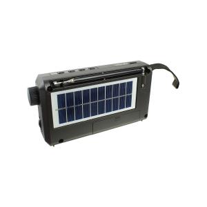 Радиоприемник M-9001BT-S Meier USB/microSD, Bluetooth, фонарик, на аккумуляторе, солнечная батарея