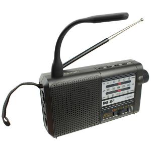 Радиоприемник M-9001BT-S Meier USB/microSD, Bluetooth, фонарик, на аккумуляторе, солнечная батарея