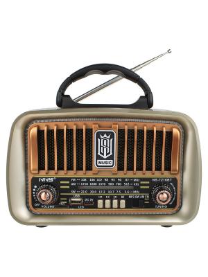Радиоприемник NNS NS-7216BT USB/microSD, bluetooth, коричневый