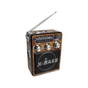Радиоприемник XB-181BT USB/microSD/bluetooch Waxiba, фонарик, коричневый