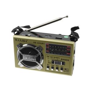 Радиоприемник XB-322URT USB/microSD Waxiba аккумулятор батарейки фонарик, gold