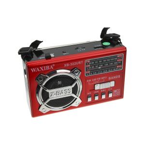Радиоприемник XB-322URT USB/SD/microSD Waxiba аккумулятор батарейки фонарик, красное