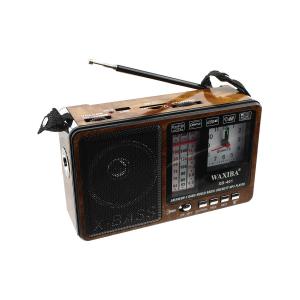 Радиоприемник XB-401 Waxiba USB/SD/microSD фонарик часы, коричневое
