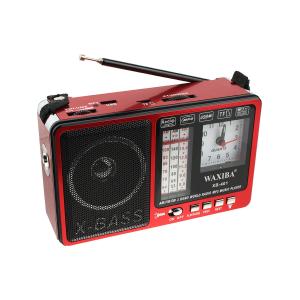 Радиоприемник XB-401 Waxiba USB/SD/microSD фонарик часы, красное