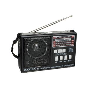 Радиоприемник XB-701BT USB/microSD/bluetooth Waxiba аккумулятор батарейки фонарик, черный