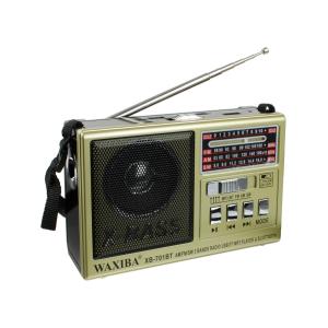 Радиоприемник XB-701BT USB/microSD/bluetooth Waxiba аккумулятор батарейки фонарик, gold