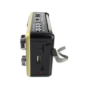 Радиоприемник XB-895REC Waxiba USB/SD/microSD фонарик, gold