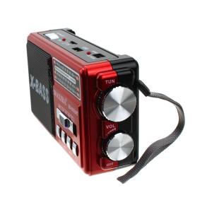 Радиоприемник XB-903URT USB/microSD Waxiba ACC, фонарик, красное