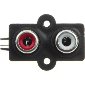 Разъем 2RCA(G) 20*27мм монтажное в плату, черное