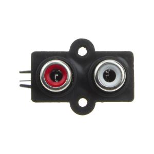 Разъем 2RCA(G) 20*27мм монтажное в плату, черное