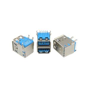 Разъем 2USB(G) типа А, версия 3.0, 9 выводов, 13*13*18 прямой угол