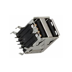 Разъем 2USB(G) в корпус, 8 выводов, прямой угол, металл